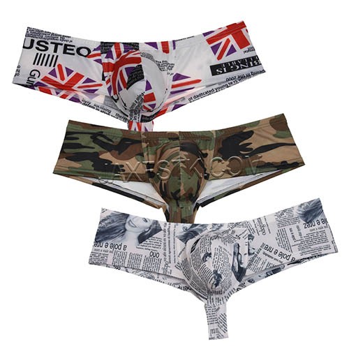 New Bulge Trunks Sexy Men's Posing Bikini Boxers Underwear Intense Power Micro Hip Briefs Print Bikini Boxer  TS734