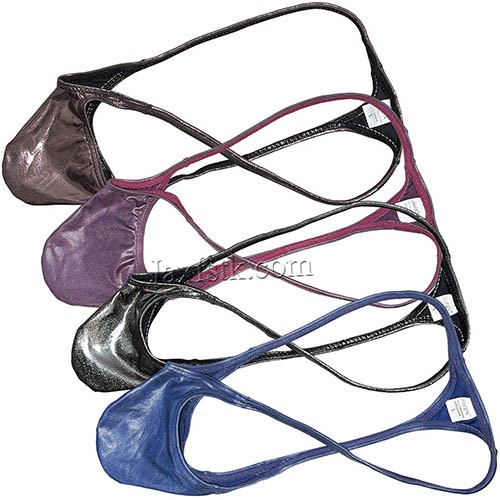 Men's Micro Thong Pouch String T-back Underwear Shiny Metallic Bikini Tanga Trunks MU677 M L XL For Choose