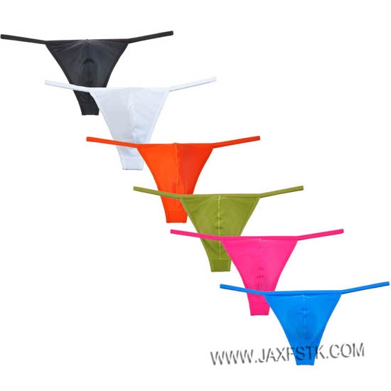 Men Sexy Hip T-back 4 Way Stretch Fabric Thong Underwear Micro Cut G-String