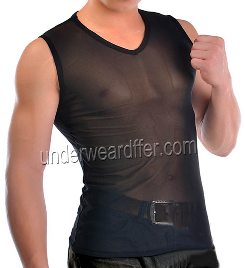 Cool Men's Soft Mesh Short Shirt Sleeveless Underwear Tank Top Vest Titness Wear MU928