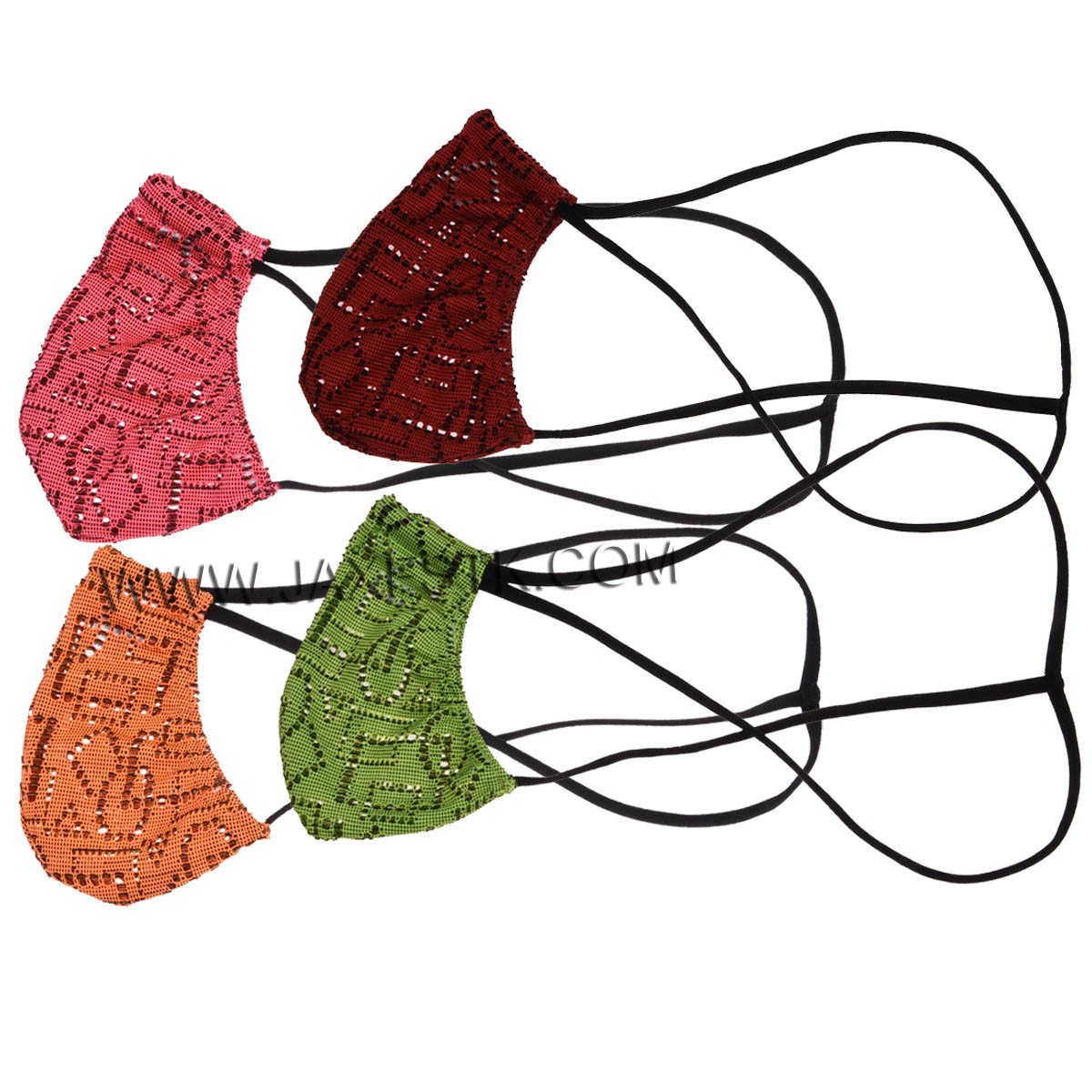 Sexy Pouch Mini Bikini T-back Men Thong Hollow Jacquard G-string Underwear 