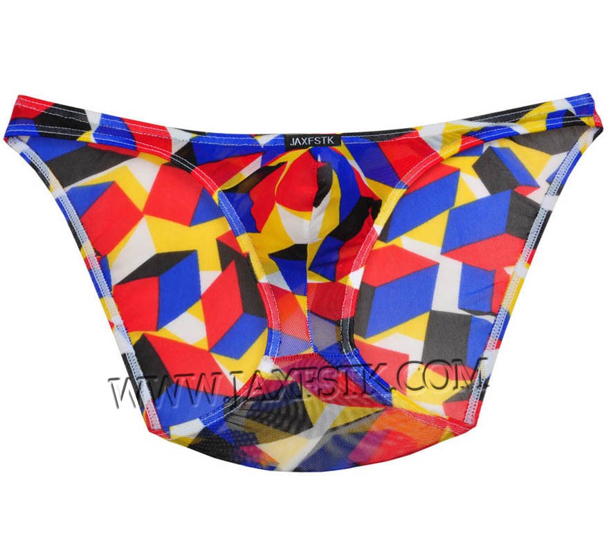 Men Stretch Briefs Colorful Underwear Bulge Pouch Micro Mesh Briefs