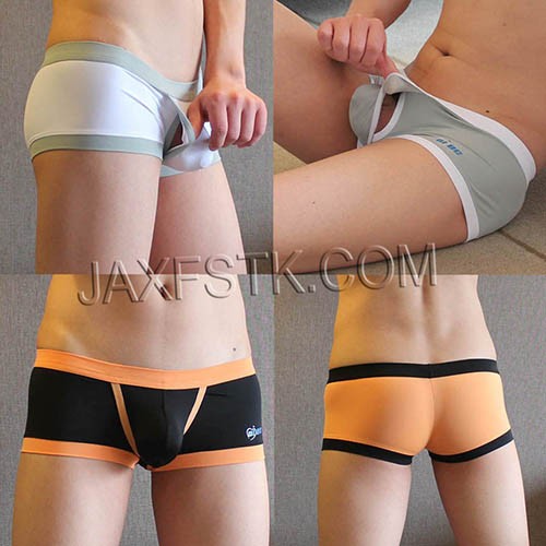 Sexy Men's Men Stretchy Boxer Brief Bottom Underwear Athletic Penis Hole Pouch Smooth Boxer 3PJ