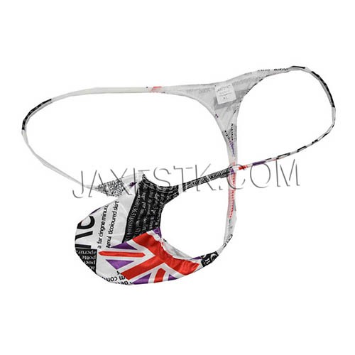 New Men Underwear Flag Print Open Rib Micro Sexy Thong Male Cock Bulge Pouch String Tanga TS733-F