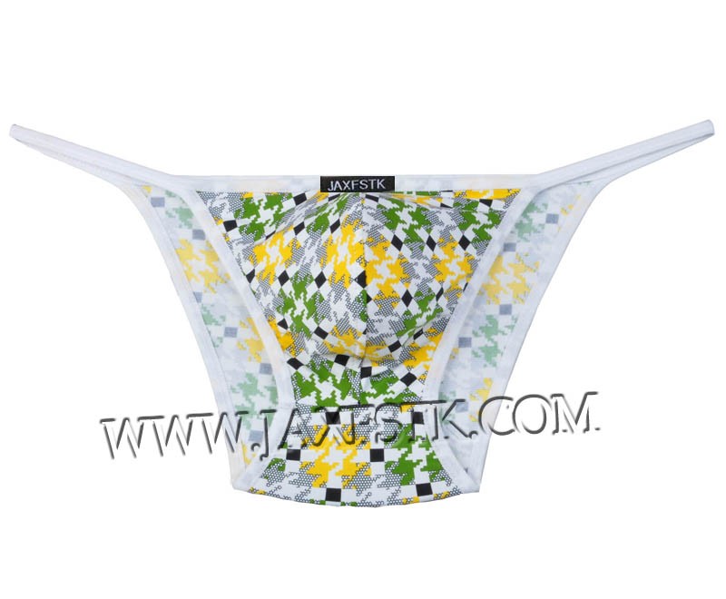 Men's Pouch Brief Rope Underwear Printed Spandex Swimwear Bikini Briefs MUS205