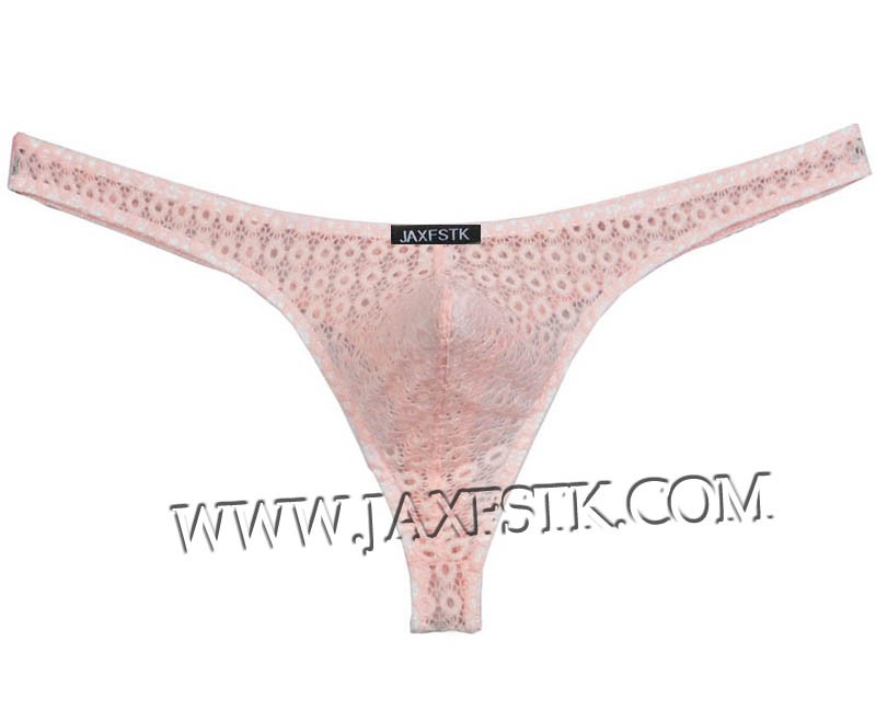 Sexy Men's Bulge Pouch T-back Lace Tanga Underwear See-through Lace Mesh Thongs MU232X