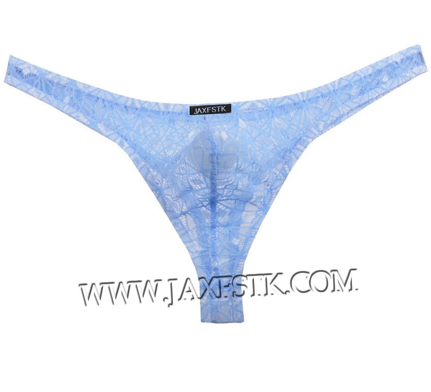 Men Jacquard Lace Bikini Thong Pouch T-Back Underwear Diamond Solid Mini Briefs MU247X