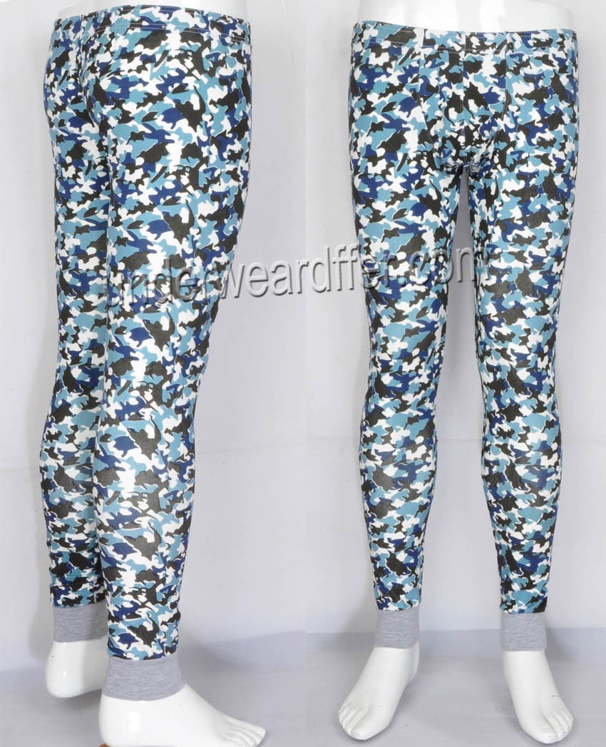Men Cotton Camouflage Thermal Underpants Underwears Trouser Long John Warm Pants MU209X