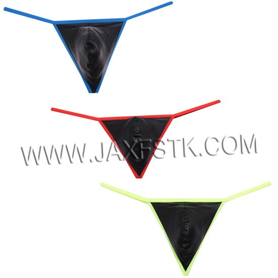 Fashion Leather Smooth Sexy Bikini Men's Thong Underwear Male G-Strings Elastic Nylon Fashion Underpants Men Tanga New Brand
