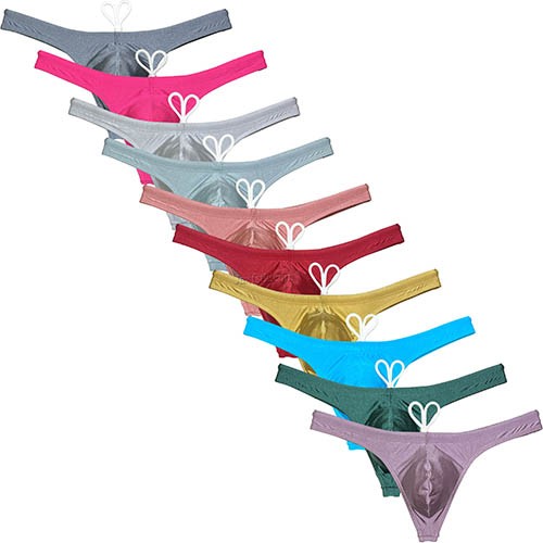Men's Solid Bikini Swim Thong Swimsuit Shiny Swimwear Tangas Mini Beachwear Surfing Size M L XL 10 Colors For Choose MU2293B