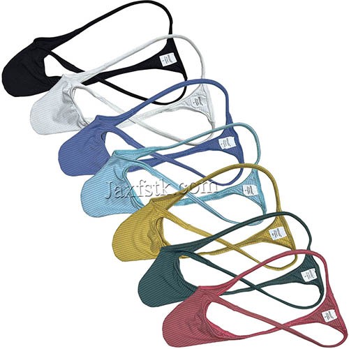 Men's Check Spandex Pouch Thong Underwear G-string Micro Bikini T-back Panties MU663 M L XL 7 Colors For Choose