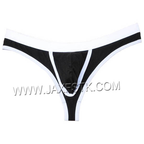 Charming Sexy Hole Design Bkini Thong Men's G-Strings Fashion Patchwork Elastic Covered Edge Male Thong Underwear