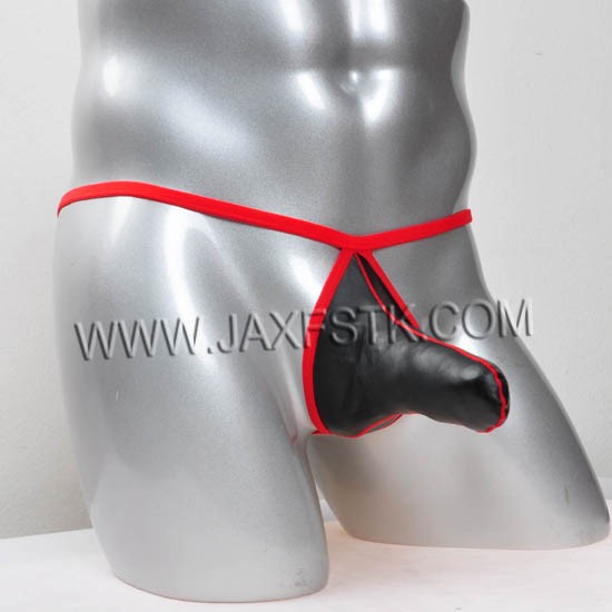 Men's Long Bulge Pouch String Bikini Thongs Original Elephant Nose Underwear Cool Leather Like Tanga Super Sexy Male T-back