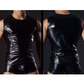 Tank T-Shirt in finta pelle Shirt Undershirt Wife Beater MU94