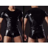 T-shirt da uomo in ecopelle sexy MU95