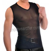 Maglietta a maniche corte in morbido cotone da uomo senza maniche Canotta intima senza maniche Vest Titness MU928