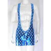 JAXFSTK Men's Star Faux Sports Jumpsuits Underwear Wrestling Singlet Vest Boxer Leotard MU410