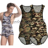 Sexy Man's Camouflage GYM Slip Body Body intimo Canotta Freestyle Wrestling Vest 3 Colori Taglia S M L MU1121