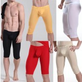 Super Smooth Men’s Bulge Pouch Shorts U-brief Design Underwear Thin Shorts Half Pants M L XL