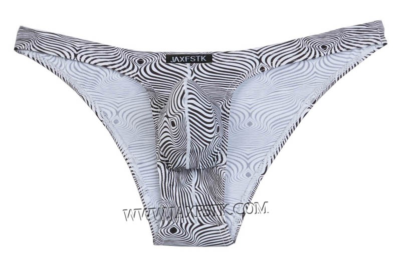 Cool Men's Pouch Bikini Briefs Back Printed Spandex Underwear Bottom Briefs MU201