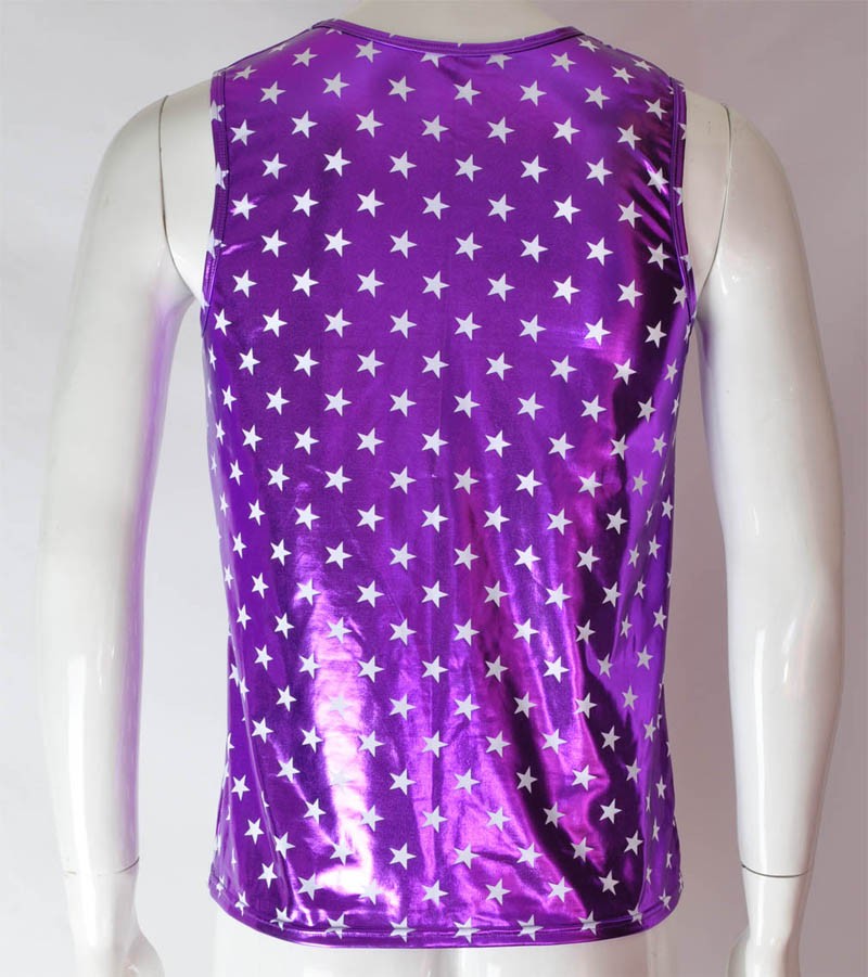 QiaTi Herren Leder Tank Top - Ärmelloses Faux Leder Shirt Für Partys