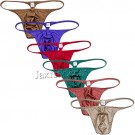 Sexy Men's Shiny Ice Silk String Thong Underwear Soft Bulge Pouch T-back Bikini Tangas MU102 M L XL 6 Colors Available