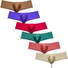 Sexy Men's Gloss Half Rear Boxer Briefs Underwear Male Pouch Thong Brazilian Bikini Pant MU108 M L XL 6 Colors Available