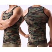 JAXFSTK New Sexy Men’s Camouflage Underwear Tank Top Singlet Undershirt Smooth Casual Vest Size M L XL MU341