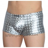 Les hommes brillants des boxeurs brillants 3D en cuir comme la pochette Trunks Soft Bottom Pants Underwear MU405S