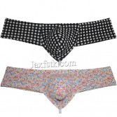 Men's Air Bubble Knitted Fabric Bikini Underwear Elastic Cheeky Boxers Thong Briefs