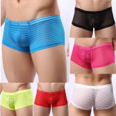 Maille rayé Boxer Filé Short Pantalon Sous-Vêtements Pouch Trunks Taille Carrés Boxers MU1960