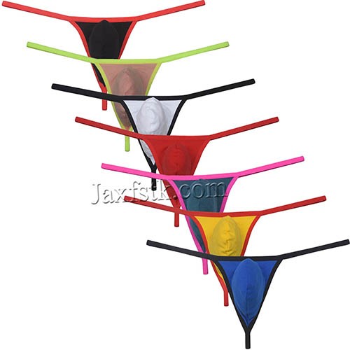 Men Cotton Bulge Pouch G-string Tangas Underwear Elastic Micro Thong Mini T-Back Size M L XL MU160