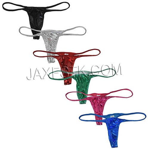 Sexy Guy Shiny Leather Micro Tanga Men Underwear Mini String Thong Narrow Waist Short TS2062