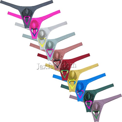 Men's Sports Shiny Thong Underwear Bulge Pouch G-string Balls Out Tangas Jockstrap Size M L XL 10 Colors For Choose MU2299