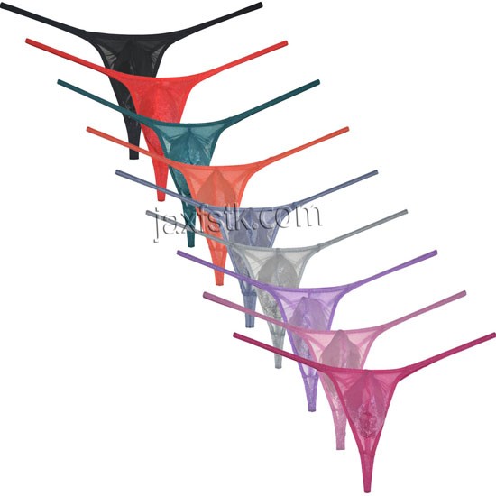 Sexy See-through G-String Men's Glass Yarn Bikini Thong Underwear Organdy Contour Pouch T-back Tangas MU2303