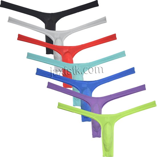 Men Underwear Sex Ice Silk Bikini Thong Posing Jockstrap Hipster Micro G-string MU2401