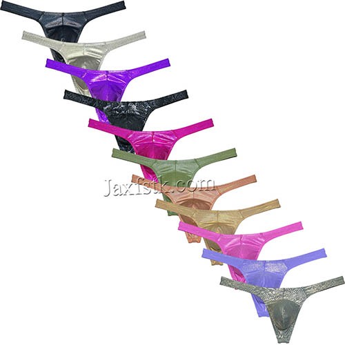 Men's Gloss Bikini Thong Underwear Classics T-back Elastic Bulge Pouch Underpants Size M L XL 11 Colors For Choose MU289