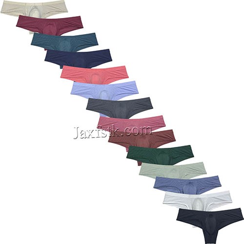 Men's Stripe Thin Ice Silk Bikini Boxer Briefs Underwear Mini Enhance Pouch Boxers Size M L XL 14 Colors For Choose MU3013