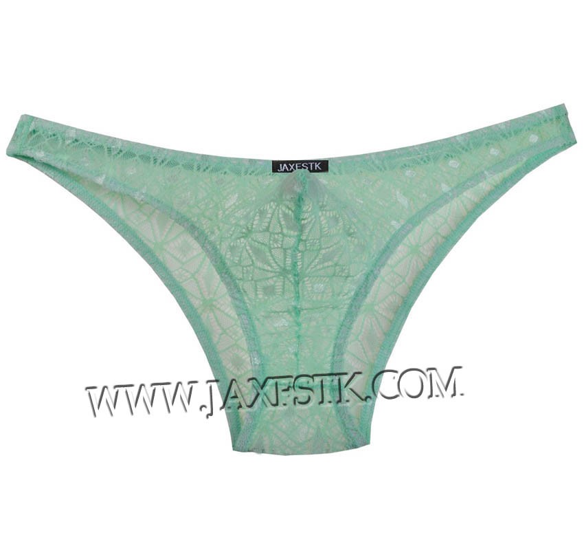 Men Jacquard Lace Bikini Brief Pouch Underwear Diamond Solid Thong Briefs Pants MU246X