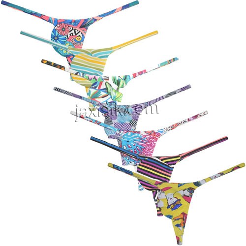 Mens String Thong Contoured Pouch Grape Smugglers Floral Micro Bulge T-back Slim 53-7B