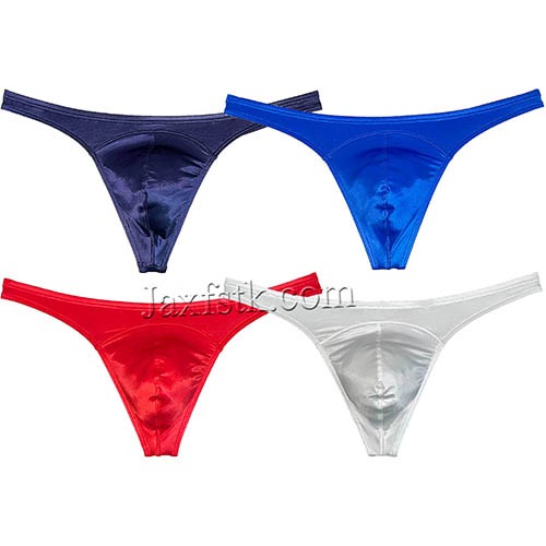 Men's Classic Bulge Pouch Thongs Underwear Wet Look Bikini Tanga Jockstrap MU672 M L XL