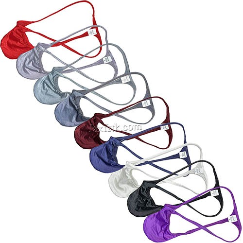 Men's Push-out G-string Underwear Enhance Pouch Bikini Thong Shiny T-back Lingerie Size M L XL MU673B 9 Colors For Choose