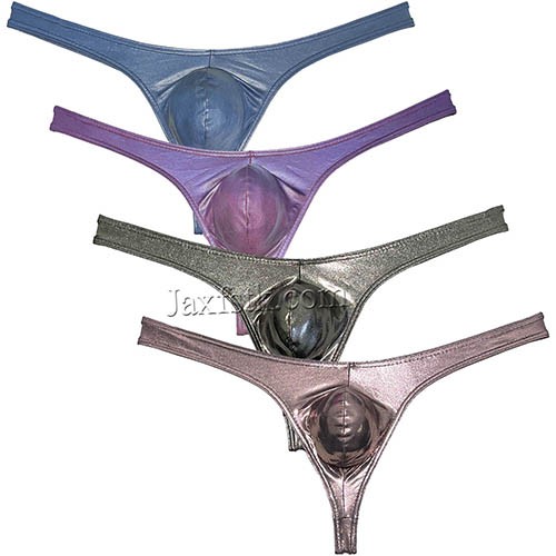 Men's Bulge Pouch Thong Underwear Shiny Metallic Bikini G-string Classic T-back MU679 M L XL For Choose