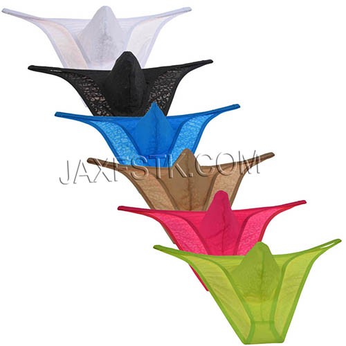 New Men Lace Underwear Hipster Brazilian Bikini Briefs Sexy Male Posing Cheeky String Briefs Jacquard  TS758