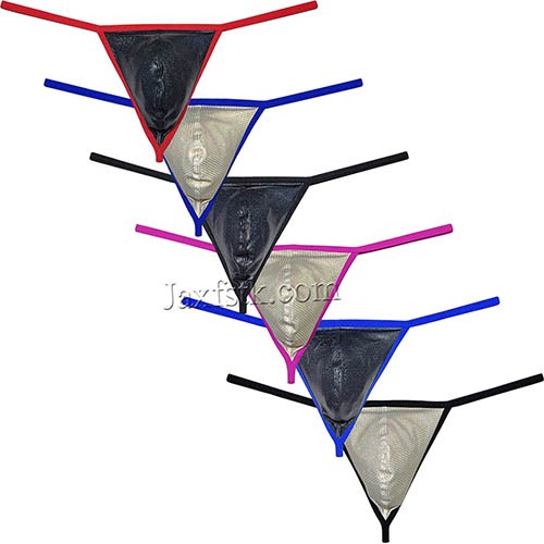 Men Shiny Leather String Bikini Tangas Underwear Soft Pouch Lingerie T-back MU83B M L XL