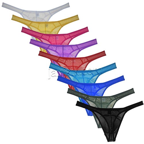 G string Jock strap Men Mesh Smooth Thongs Jockstrap Gay Men Thong Jockstrap Underwear Ultra-thin G-String MU880-9N