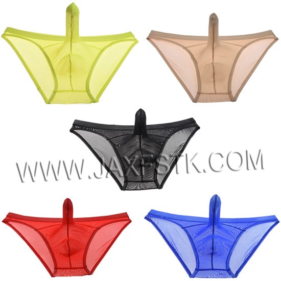 Sexy Transparent Charming See-Through Pouch Men's Briefs Bikini Underwear Mesh Underpants Gay