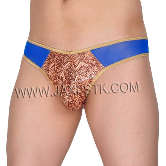 Spliced Snake Skin Pattern Fashion Bikini Sexy Underwear Men's Thongs G-Strings Male Thong Underwear Men Underpants Tanga T-Back