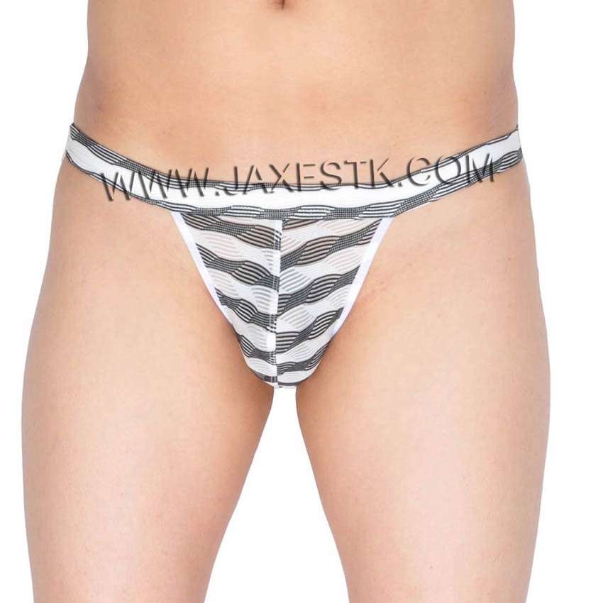 Men's Bluge Pouch Bikinis Briefs Pants Gay Underwear Male Unique Stripe Mesh Mini Briefs