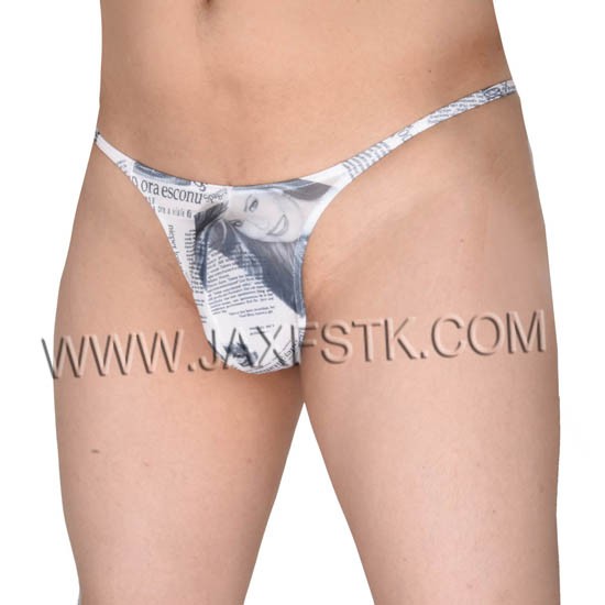 Newspaper Micro Thong Men's Underwear Bulge Pouch G-Strings Tangas Guy T-Back